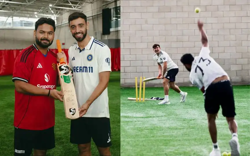 Pant Presents Signed Bat To Bruno, Siraj Bowls To Maguire During India's Visit To Man United HQ